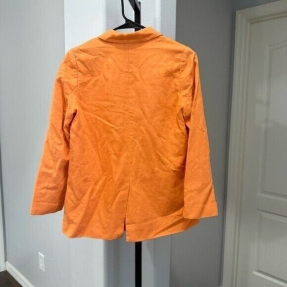 CAMI NYC Owen Linen Blazer In Papaya Bright Orange Summer Spring Jacket - Picture 11 of 12